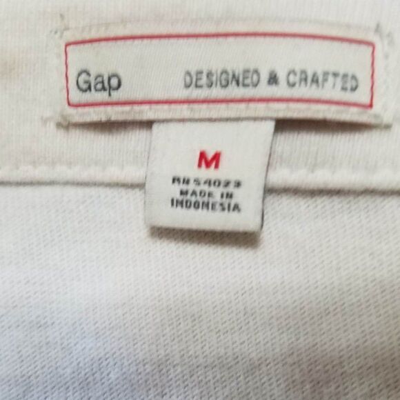 Gap Navy White Stripe Light Blue Polka dot Tee Size Medium - Picture 6 of 10